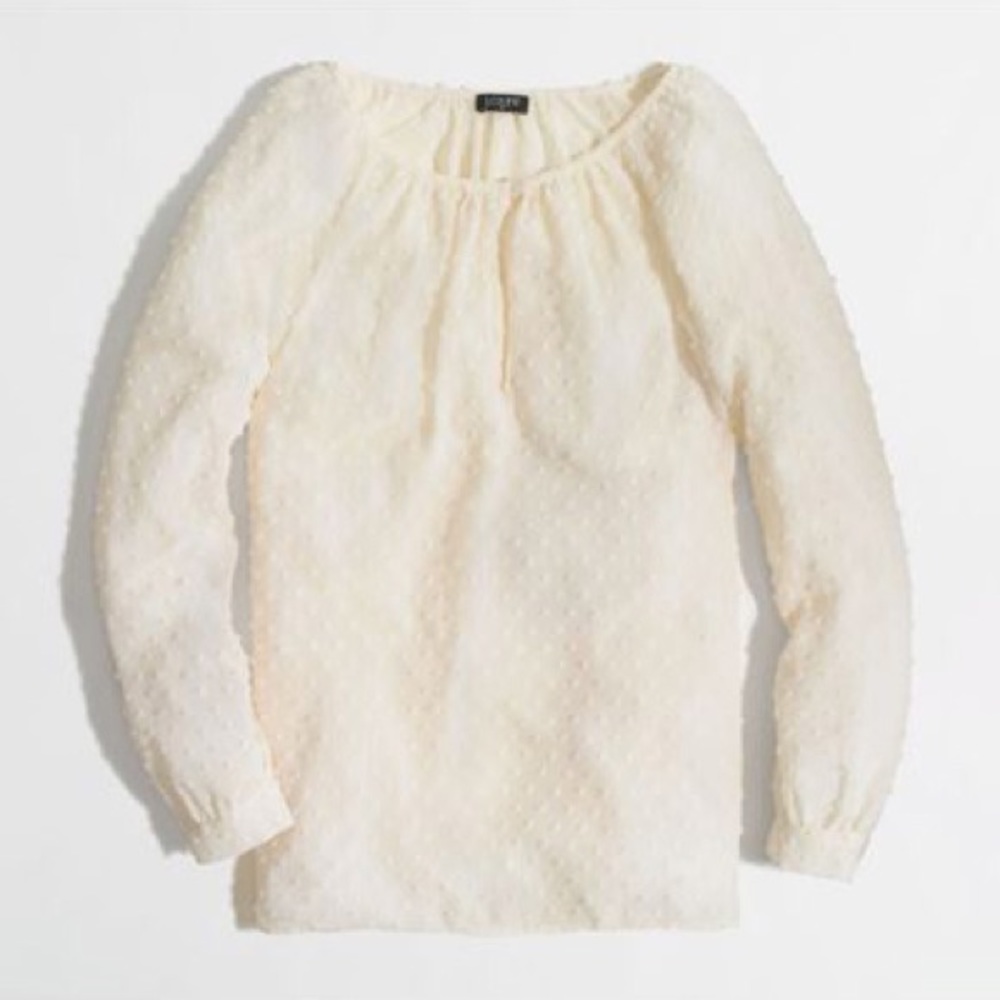 J.Crew Dotted Keyhole Top
